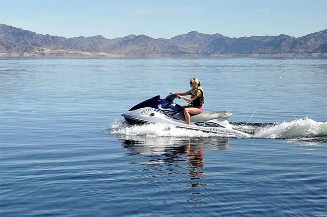 jet skiing woman